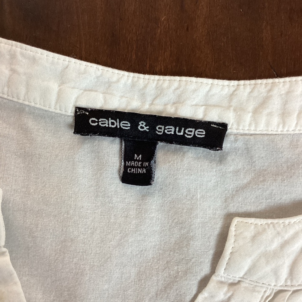 Cable & Gauge White Sleeveless Pintuck Blouse Sz M - Picture 6 of 12
